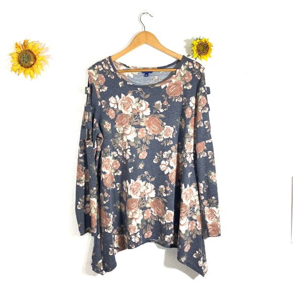 Apt. 9 Floral Victorian Pattern Sway Blouse Plus Size XXL Women’s - Picture 1 of 12